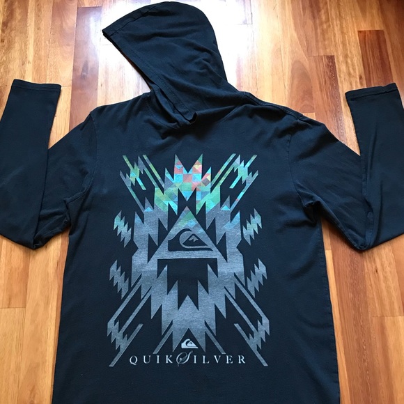 Quicksilver Hoodie Pullover Men’s Medium Black - Picture 6 of 8